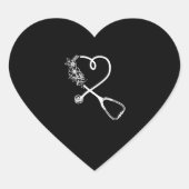 Verpleegster Stethoscoop Bloem Hart Sticker (Voorkant)