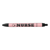 Verpleegster Stethoscoop Blush Pink op maat Zwarte Inkt Pen (Voorkant)