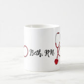 Verpleegster, stethoscoop, gepersonaliseerde mokke koffiemok (Center)