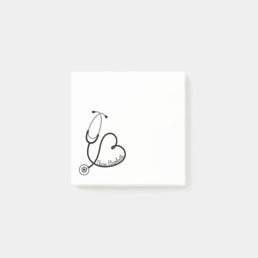 Verpleegster Stethoscoop Hart Cadeau Post-it® Notes (Voorkant)