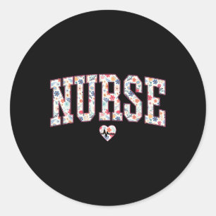Verpleegster Stethoscoop Hartslag Rn Lpn Np Cna Er Ronde Sticker