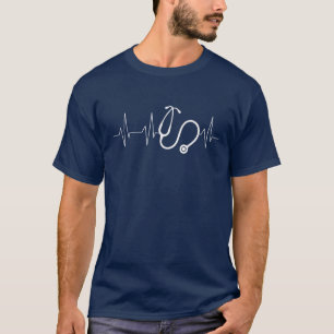Verpleegster Stethoscoop Hartslag T-shirt
