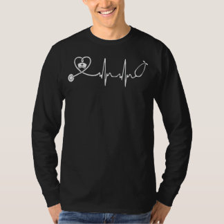Verpleegster Stethoscoop Hartslag Verpleegkunde T-shirt