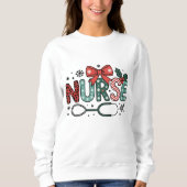 Verpleegster Stethoscoop Kerstmis Cute Trui (Voorkant)