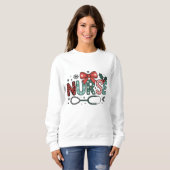 Verpleegster Stethoscoop Kerstmis Cute Trui (Voorkant volledig)