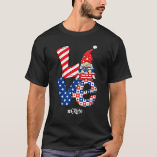 Verpleegster Stethoscoop Patriotische 4e Juli Leve T-shirt
