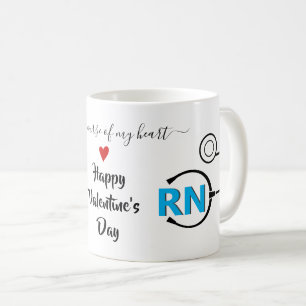 Verpleegster stethoscoop Valentijnsdag blauw RN Koffiemok