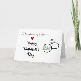 Verpleegster stethoscoop Valentijnsdag mint groen  Kaart