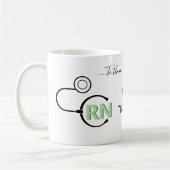 Verpleegster stethoscoop Valentijnsdag mint groen  Koffiemok (Links)