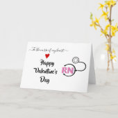 Verpleegster stethoscoop Valentijnsdag roze RN Kaart (Gele Bloem)