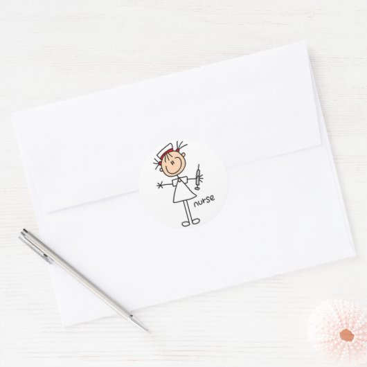 Verpleegster Stick figuur Sticker (Envelop)