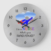 Verpleegster Superheld Humor Grote Klok (Voorkant)