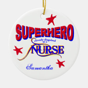 Verpleegster Superheldenornament Keramisch Ornament