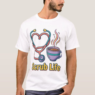 Verpleegster T-shirt met Scrub Life