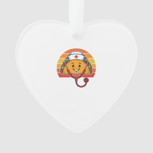 Verpleegster Taco Retro Vintage Gravure Ontwerp_1 Ornament
