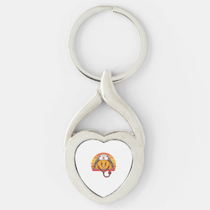 Verpleegster Taco Retro Vintage Gravure Ontwerp_1 Sleutelhanger