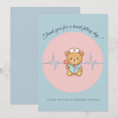 Verpleegster Teddybeer Bedankkaart (Voorkant / Achterkant)