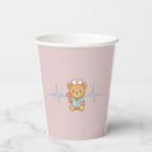 Verpleegster teddybeer feest papieren beker (Achterkant)
