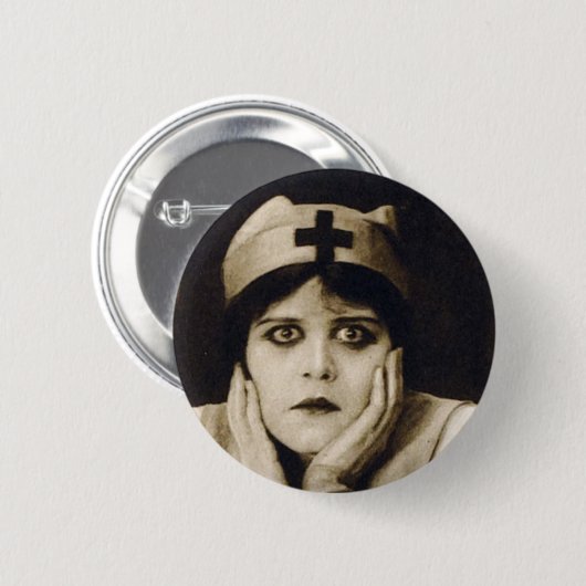  verpleegster theda bara grappig ronde button 5,7 cm (Voorkant /achterkant)