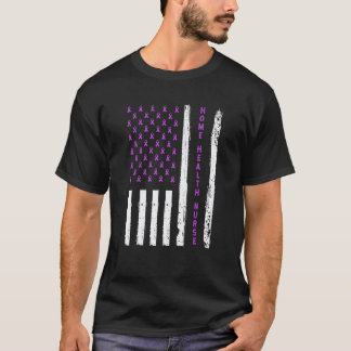 Verpleegster thuis lint Amerikaanse vlag Alzheimer T-shirt