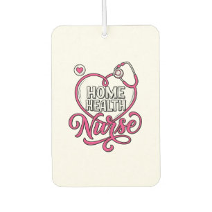 Verpleegster thuis roze stethoscoop shirt ontwerp_ luchtverfrisser