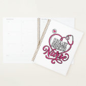 Verpleegster thuis roze stethoscoop shirt ontwerp_ planner (Display)