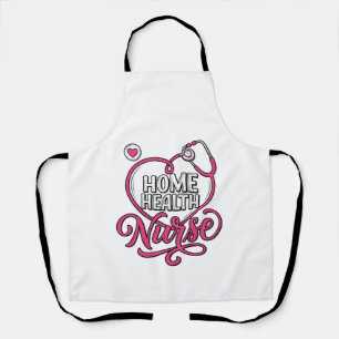 Verpleegster thuis roze stethoscoop shirt ontwerp_ schort
