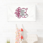 Verpleegster thuis roze stethoscoop shirt ontwerp_ spandoek (Insitu)