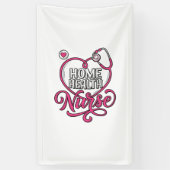 Verpleegster thuis roze stethoscoop shirt ontwerp_ spandoek (Verticaal)