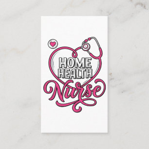 Verpleegster thuis roze stethoscoop shirt ontwerp_ visitekaartje