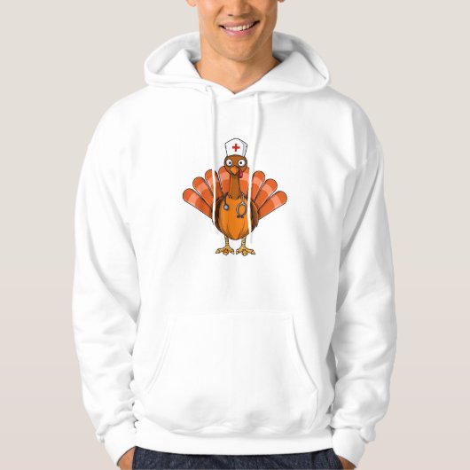 Verpleegster Turkije Grappige Thanksgiving Feest D Hoodie (Voorkant)