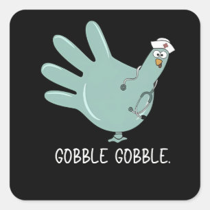 Verpleegster Turkije Kalkoen Squawk Team Verpleegs Vierkante Sticker