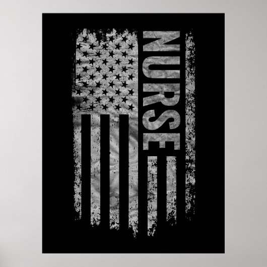 Verpleegster USA Vlag Bedrukte ontwerp Poster (Voorkant)