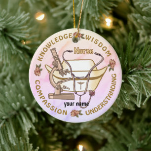 Verpleegster van collagesepia keramisch ornament