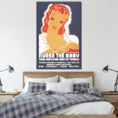 Verpleegster van de Baby Canvas Afdruk (Insitu (Slaapkamer))