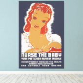 Verpleegster van de Baby Canvas Afdruk (Insitu (Houten vloer))