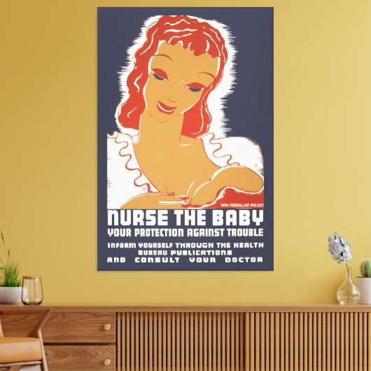 Verpleegster van de Baby Canvas Afdruk (Insitu (Woonkamer))