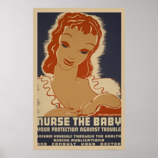 Verpleegster van de Baby WPA-videokaart Poster (Voorkant)