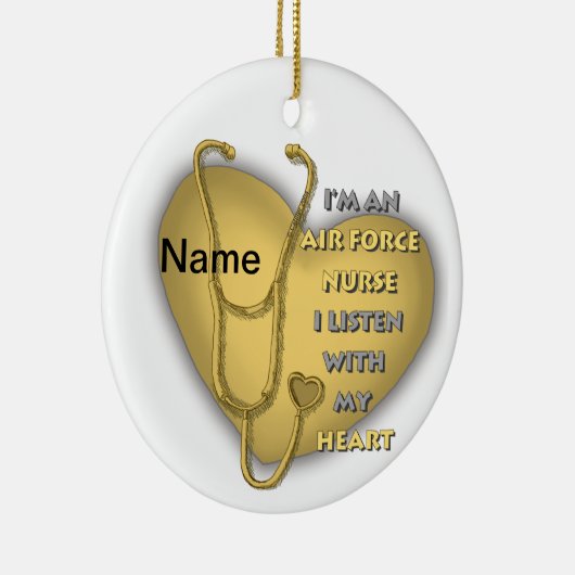 Verpleegster van de Yellow Heart Air Force Keramisch Ornament (Rechts)