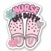 Verpleegster van dienst klompen waterdicht sticker (Voorkant)