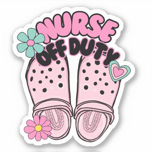 Verpleegster van dienst klompen waterdicht sticker (Voorkant)
