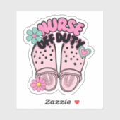 Verpleegster van dienst klompen waterdicht sticker (Vel)