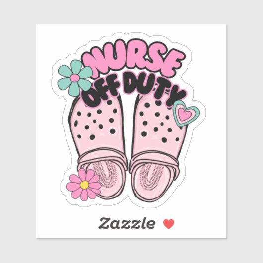 Verpleegster van dienst klompen waterdicht sticker (Vel)