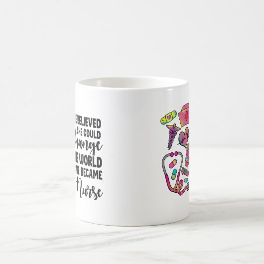 Verpleegster verandert de wereld groot koffiemok (Center)