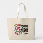 Verpleegster verandert de wereld grote tote bag (Achterkant)
