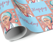 Verpleegster verjaardag cadeaupapier (Rol Hoek)