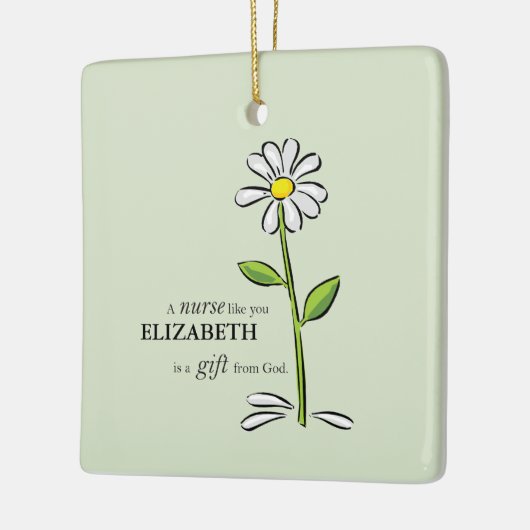 Verpleegster Verjaardag Religious Green Daisy Gepe Keramisch Ornament (Links)