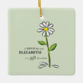 Verpleegster Verjaardag Religious Green Daisy Gepe Keramisch Ornament (Voorkant)