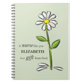 Verpleegster Verjaardag Religious Green Daisy Gepe Notitieboek (Voorkant)