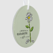 Verpleegster Verjaardag Religious Green Daisy Gepe Ornament (voorkant)